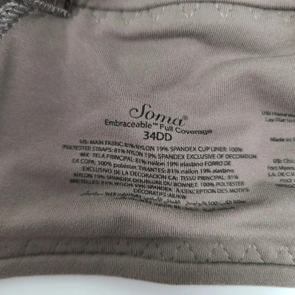 New Soma Embraceable Full Coverage Bra 34DD - Picture 3 of 3